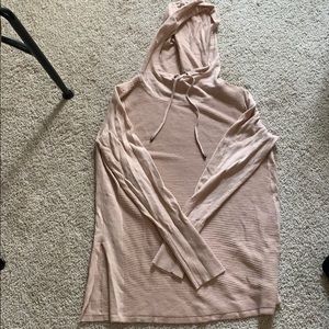 Blush Pink pullover sweater with hood